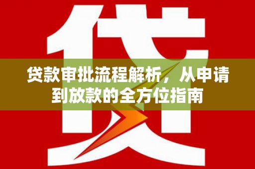 杂多贷款审批流程解析，从申请到放款的全方位指南