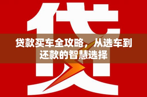 杂多贷款买车全攻略，从选车到还款的智慧选择