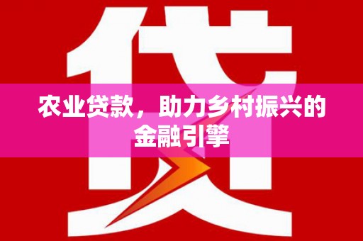 杂多农业贷款，助力乡村振兴的金融引擎