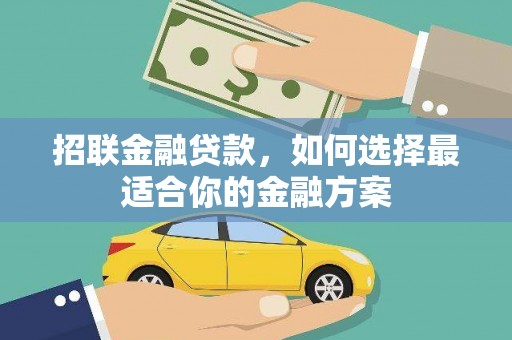 杂多招联金融贷款，如何选择最适合你的金融方案