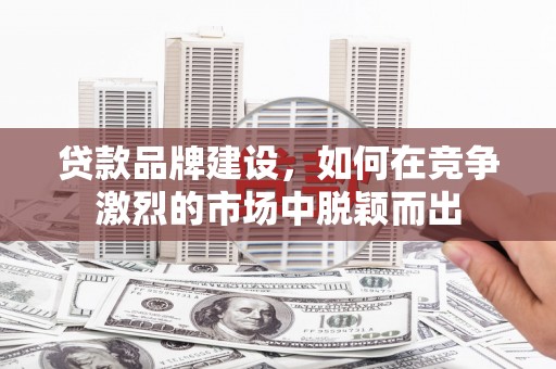 杂多贷款品牌建设，如何在竞争激烈的市场中脱颖而出