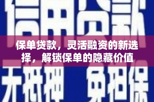 杂多保单贷款，灵活融资的新选择，解锁保单的隐藏价值