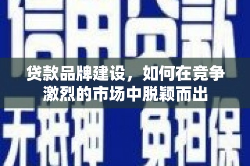 杂多贷款品牌建设，如何在竞争激烈的市场中脱颖而出