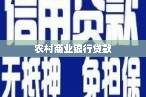 杂多农村商业银行贷款