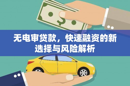 杂多无电审贷款，快速融资的新选择与风险解析