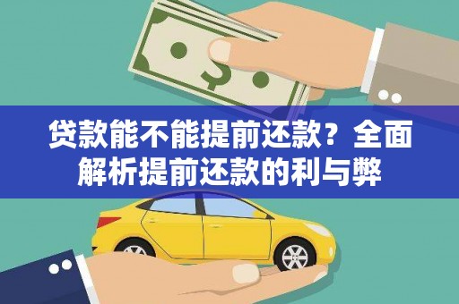 杂多贷款能不能提前还款？全面解析提前还款的利与弊