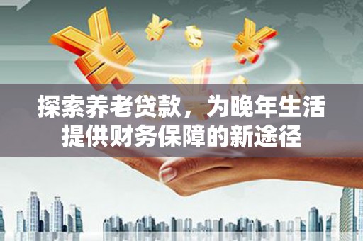 杂多探索养老贷款，为晚年生活提供财务保障的新途径