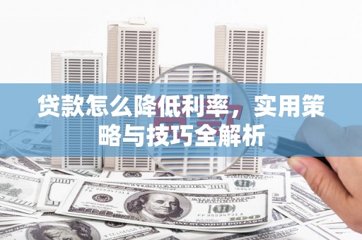 杂多贷款怎么降低利率，实用策略与技巧全解析