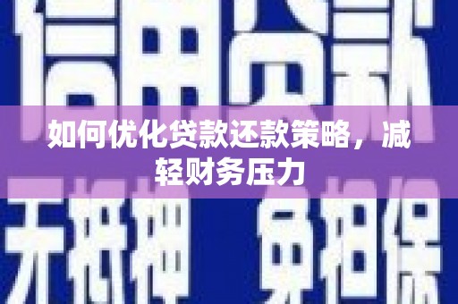 杂多如何优化贷款还款策略，减轻财务压力