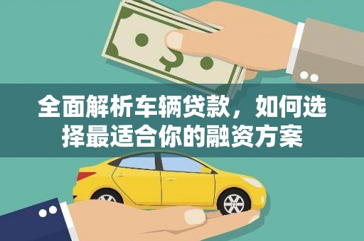 杂多全面解析车辆贷款，如何选择最适合你的融资方案